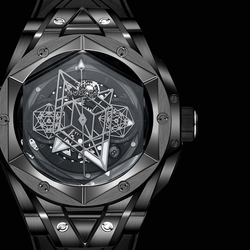 Hublot宇舶高仿手表全新BigBangSangBleuII刺青男士机械腕表